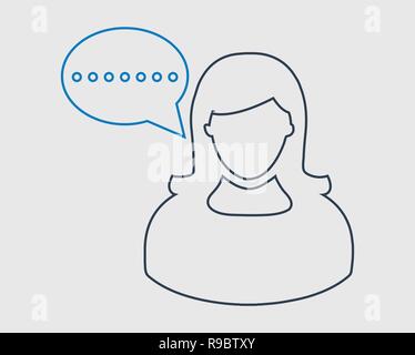 Female Conversion Bubble line icon on gray background. Stock Vector