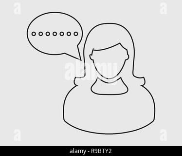 Female Conversion Bubble line icon on gray background. Stock Vector