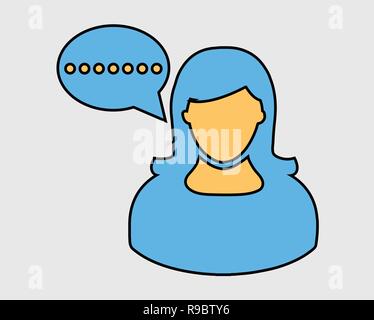 Colorful Female Conversion Bubble icon on gray background. Stock Vector