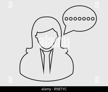 Female Conversion Bubble line icon on gray background. Stock Vector