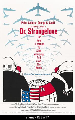 Original film title: DR. STRANGELOVE OR: HOW I LEARNED TO STOP WORRYING AND LOVE THE BOMB. English title: DR. STRANGELOVE OR: HOW I LEARNED TO STOP WORRYING AND LOVE THE BOMB. Year: 1964. Director: STANLEY KUBRICK. Credit: HAWK FILMS PROD/COLUMBIA / Album Stock Photo