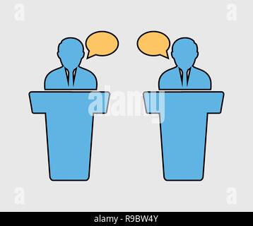 Colorful Debate Icon on gray background Stock Vector