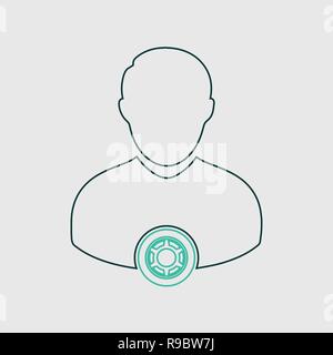 Driver line  Icon on gray background Stock Vector