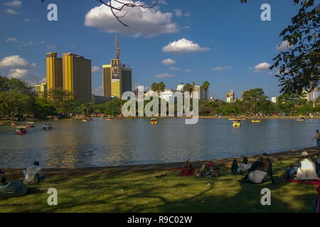 Nairobi City seen from Uhuru Park, Nairobi, Kenya Stock Photo