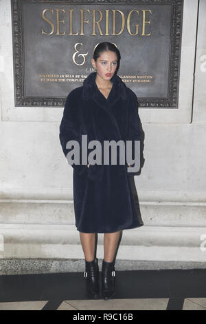 Celebrities arrive at Brasserie of Light restaurant launch party at Selfridges  Featuring: Iris Law Where: London, United Kingdom When: 20 Nov 2018 Credit: Luke Hannaford/WENN Stock Photo