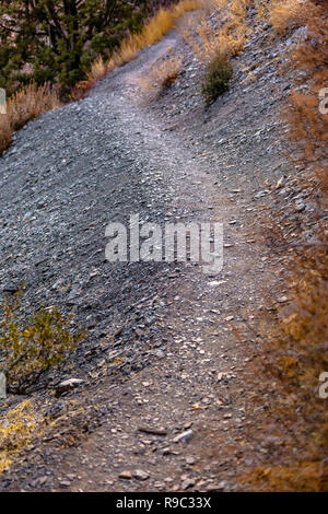 S curve trail on side of mountain Provo Canyon Stock Photo