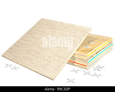 Samples of ceramic tiles. Isolated on white background Stock Photo