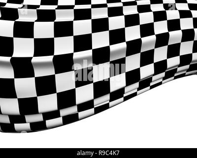 Sports background - abstract checkered flag. Isolated on white background. 3d render Stock Photo