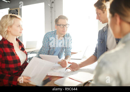 Meeting of young engineers Stock Photo