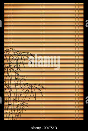 Background - an ancient volumetric Japanese reed mat Stock Photo - Alamy