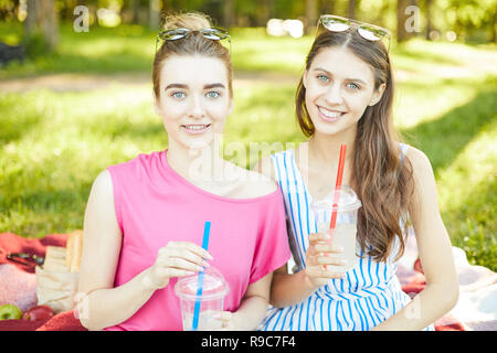 Girls with drinks Stock Photo