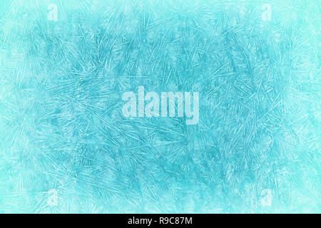 Cyan frosted windows surface with vignette. Texture and background Stock Photo