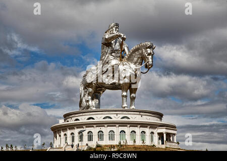 Genghis Khan Equestrian Statue in Mongolia Stock Photo