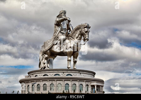 Genghis Khan Equestrian Statue in Mongolia Stock Photo