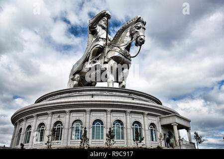 Genghis Khan Equestrian Statue in Mongolia Stock Photo