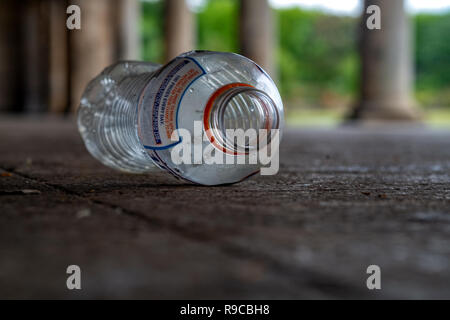 Plastic objects washed up on beach or in the street Stock Photo