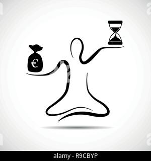 more time less money meditation vector illustration Stock Vector