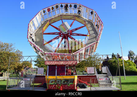 Cage ride at funfair on The Green, Wisborough Green, West Sussex, England, United Kingdom Stock Photo