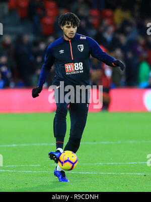 Bournemouth's Tyrone Mings warms up during half time during the Premier ...