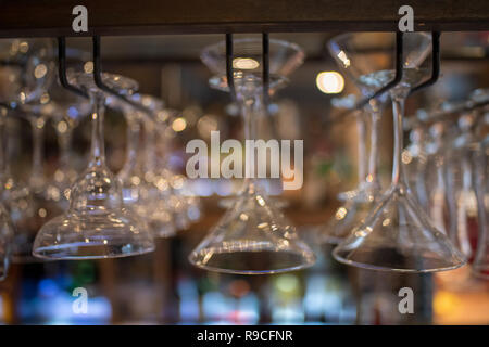 Upside down glasses Stock Photo