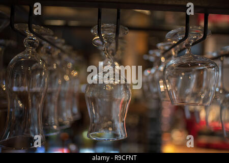 Upside down glasses Stock Photo