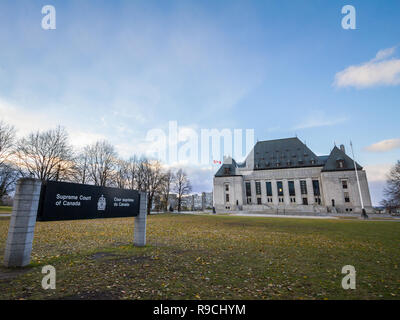 OTTAWA, CANADA - NOVEMBER 10, 2018: Building of the Supreme Court of Canada, in Ottawa, Ontario. Also known as SCOC, it is the highest justice body of Stock Photo