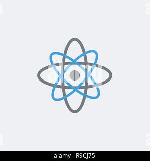 Atomic flat icon vector isolated on white background Stock Vector