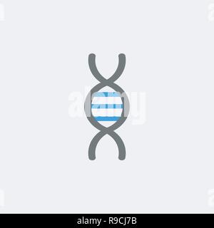 DNA flat icon vector isolated on white background Stock Vector