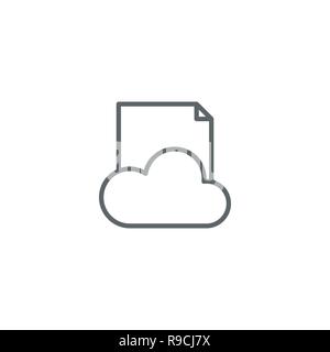 Document Cloud line icon vector isolated on white background Stock Vector