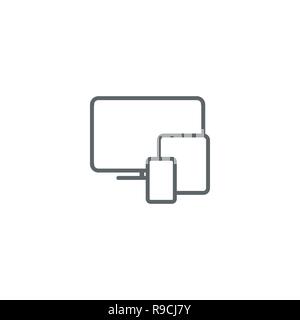 Device line icon vector isolated on white background Stock Vector