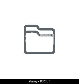 Two Folder line icon vector isolated on white background Stock Vector