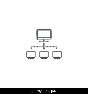 Server line icon vector isolated on white background Stock Vector