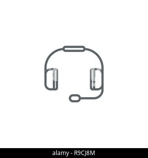 Head phone line icon vector isolated on white background Stock Vector