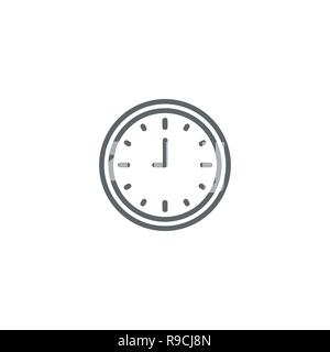 Clock line icon vector isolated on white background Stock Vector