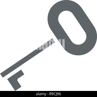 Key flat icon vector isolated on white background Stock Vector