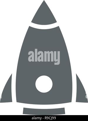 Rocket flat icon vector isolated on white background Stock Vector