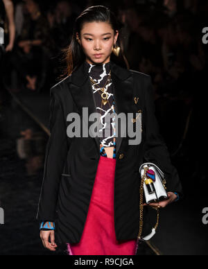 Model Yoon Young Bae walks on the runway during the Alberta Ferretti ...