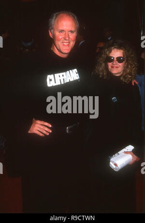 HOLLYWOOD, CA - MAY 26: Actor John Lithgow and wife Mary Yeager attend TriStar Pictures' Cliffhanger' Hollywood Premiere on May 26, 1993 at Mann's Chinese Theatre in Hollywood, California. Photo by Barry King/Alamy Stock Photo Stock Photo