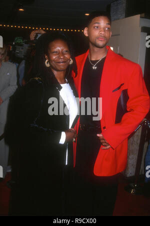 WESTWOOD, CA - MAY 27: Actress Whoopi Goldeberg, and actor Will Smith attend Warner Bros. Pictures' 'Made in America' Premiere on May 27, 1993 at Mann Bruin Theatre in Westwood, California. Photo by Barry King/Alamy Stock Photo Stock Photo