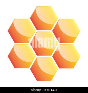 Honeycomb icon. Vector illustration. Yellow honeycomb icon isolated Stock Vector