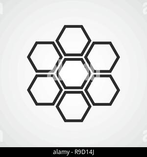 Honeycomb icon. Vector illustration. Flat honeycomb icon isolated Stock Vector