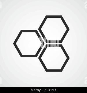 Honeycomb icon. Vector illustration. Flat honeycomb icon isolated Stock Vector