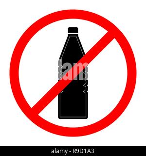 No Drink bottle sign. Vector illustration. Drinks are prohibited Stock Vector