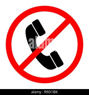 No Phone Sign. Vector illustration. No handset allowed sign. Telephone not allow Stock Vector