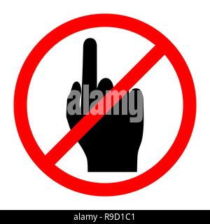 Do not touch, warning sign. Vector illustration. No touch finger icon Stock Vector