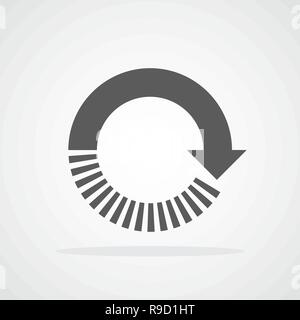 Recycling flat arrow. Vector illustration. Refresh or reload circle arrow isolated. Stock Vector