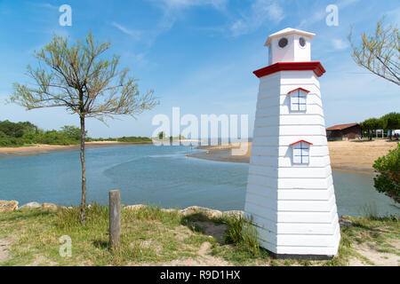 Arcachon Bay (France), decorative lighthouse in Gujan-Mestras, close to Arcachon Stock Photo