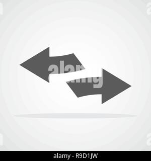 Set of gray arrows. Vector illustration. Left and right arrows Stock Vector