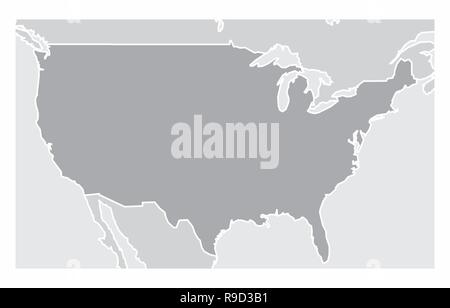 A simplified map of USA in the North America Stock Vector