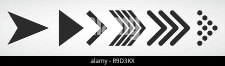 Set of black arrows. Vector illustration. Arrows collection isolated on white background. Stock Vector